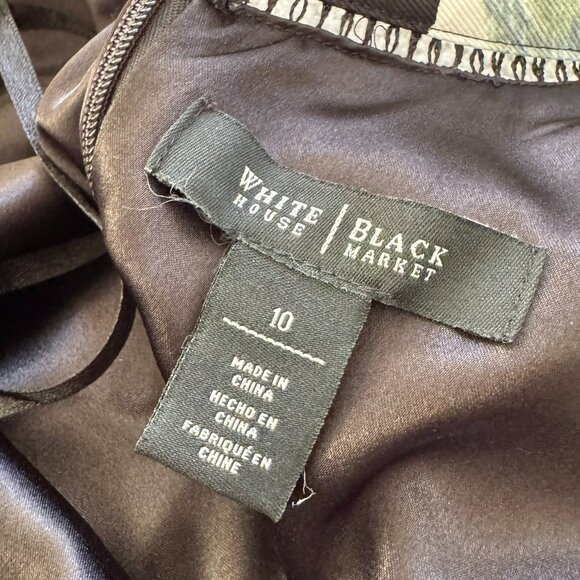 / White House Black Market WHBM Sleeveless Faille Floral Shadow Stripe Dress 10 - Picture 5 of 10